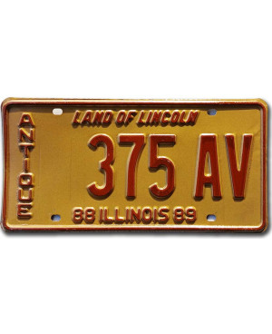 Amerikai rendszám Illinois 1988 Antique 375 AV