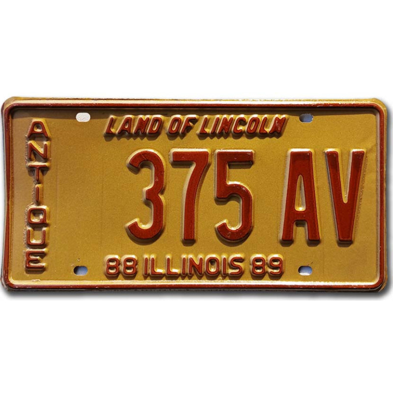 Amerikai rendszám Illinois 1988 Antique 375 AV