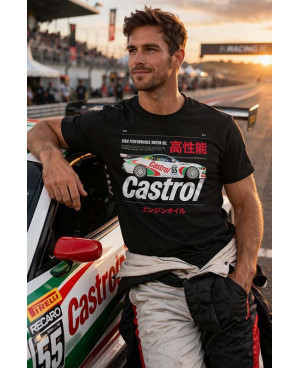 Férfi póló Castrol Racing Car Black
