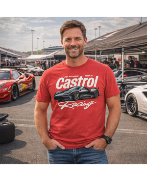 Férfi póló Castrol Racing High Performance Red