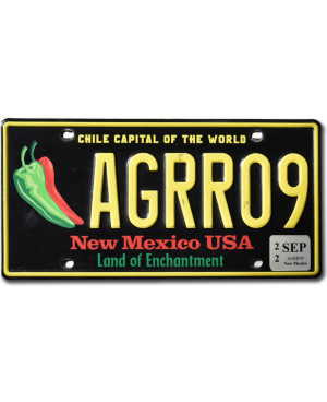 Amerikai rendszám New Mexico Chile Capital AGRR09