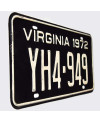 Amerikai rendszám Virginia 1972 Black YH4-949