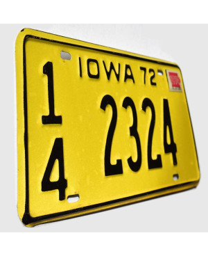 Amerikai rendszám Iowa 1972 Yellow 14 2324