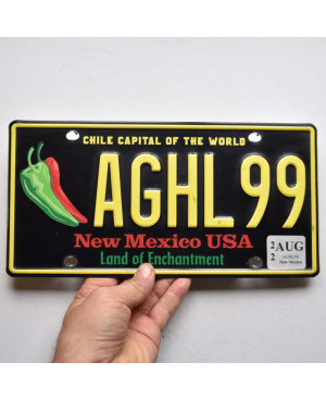 Amerikai rendszám New Mexico Chile Capital AGHL99