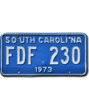 Amerikai rendszám South Carolina 1973 Blue FDF 230