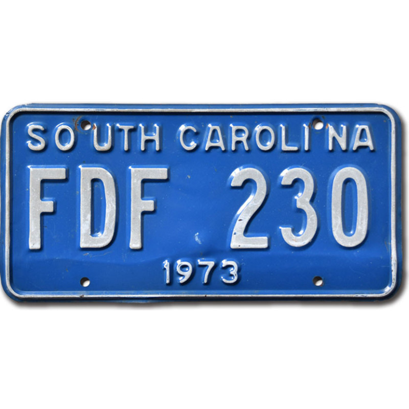 Amerikai rendszám South Carolina 1973 Blue FDF 230