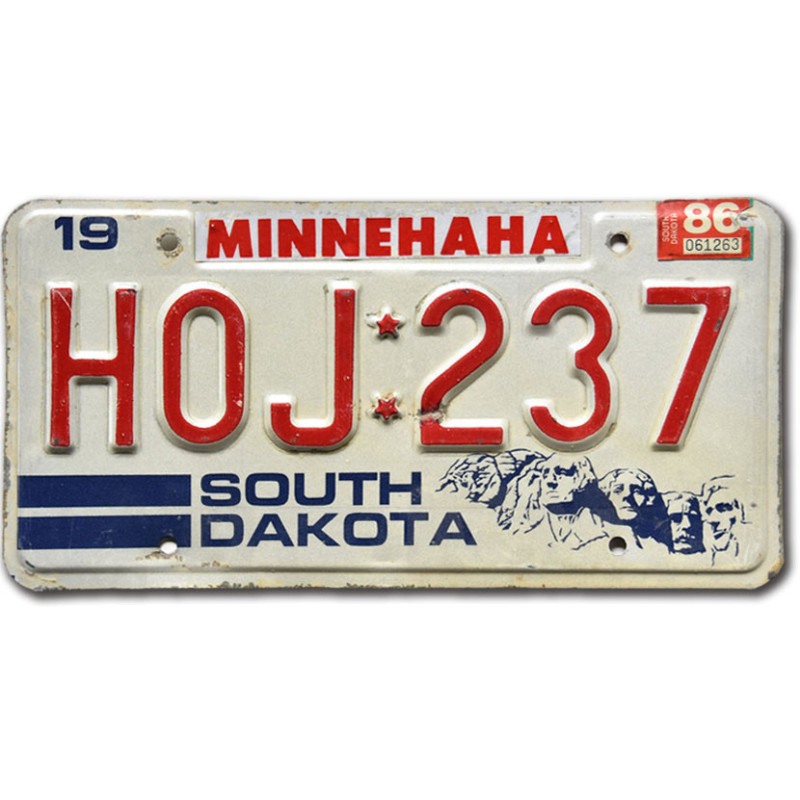 Amerikai rendszám South Dakota 1986 Faces HOJ 237