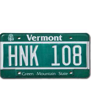 Amerikai rendszám Vermont Green Mountain HNK 108