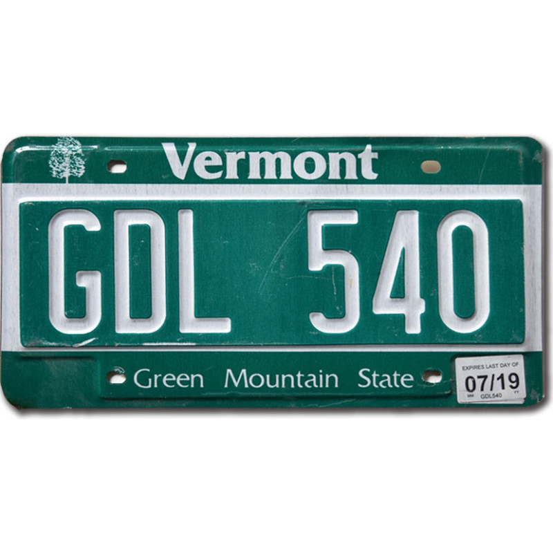 Amerikai rendszám Vermont Green Mountain GDL 540