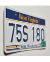 Amerikai rendszám West Virginia Wild Wonderful 75S 180