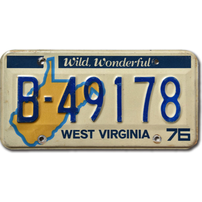 Amerikai rendszám West Virginia 1976 Wild Wonderful B-49178