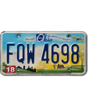 Amerikai rendszám Ohio Beautiful FQW 4698