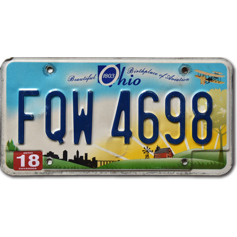 Amerikai rendszám Ohio Beautiful FQW 4698