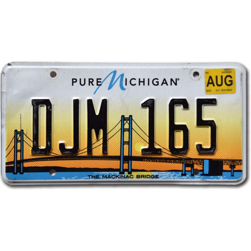 Amerikai rendszám Michigan Mackinac Bridge DJM 165