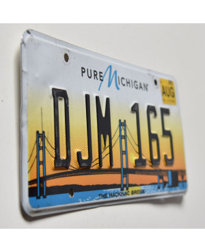 Amerikai rendszám Michigan Mackinac Bridge DJM 165
