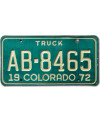 Amerikai rendszám Colorado 1972 Truck AB-8465