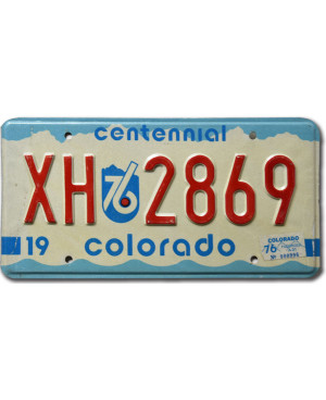 Amerikai rendszám Colorado 1976 Centennial XH 2869
