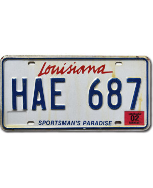 Amerikai rendszám Louisiana Sportsman´s Paradise HAE 687