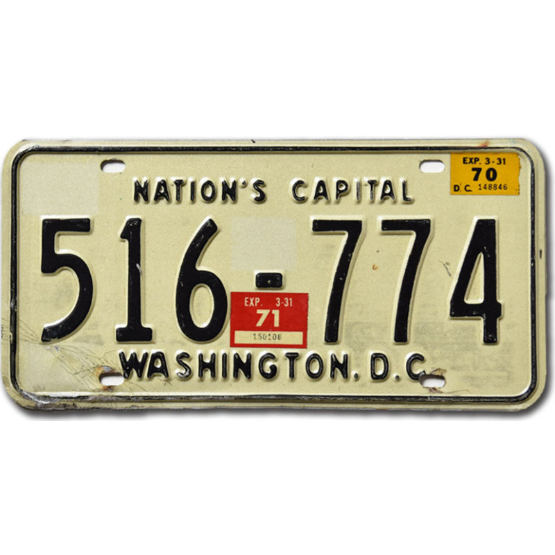 Amerikai rendszám Washington D.C. 1971 Nation´s Capital 516-774