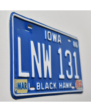 Amerikai rendszám Iowa 1986 Blue LNW 131