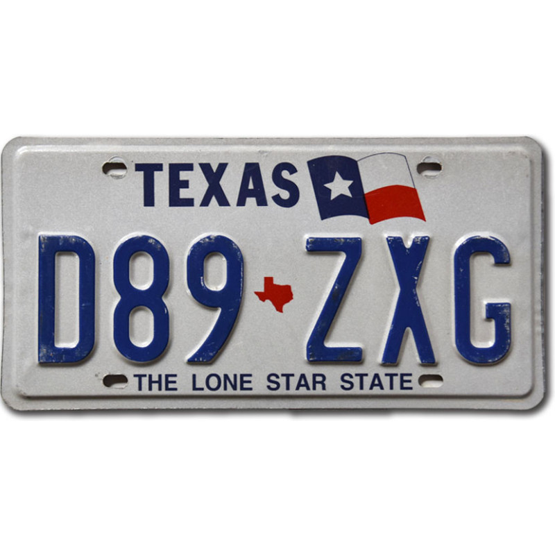 Amerikai rendszám Texas Lone Star D89 ZXG