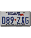 Amerikai rendszám Texas Lone Star D89 ZXG