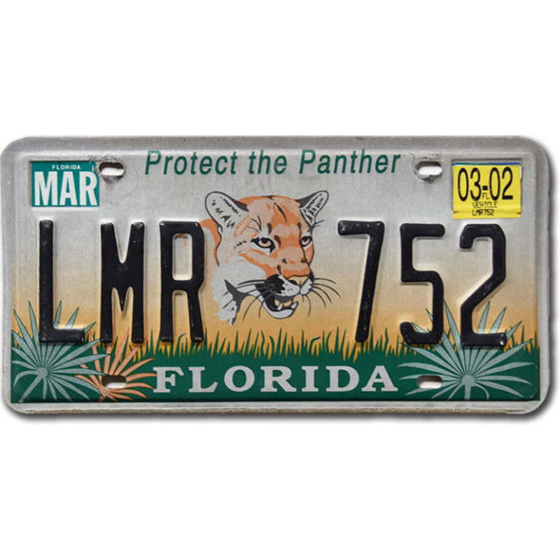 Amerikai rendszám Florida Protect the Panther LMR 752