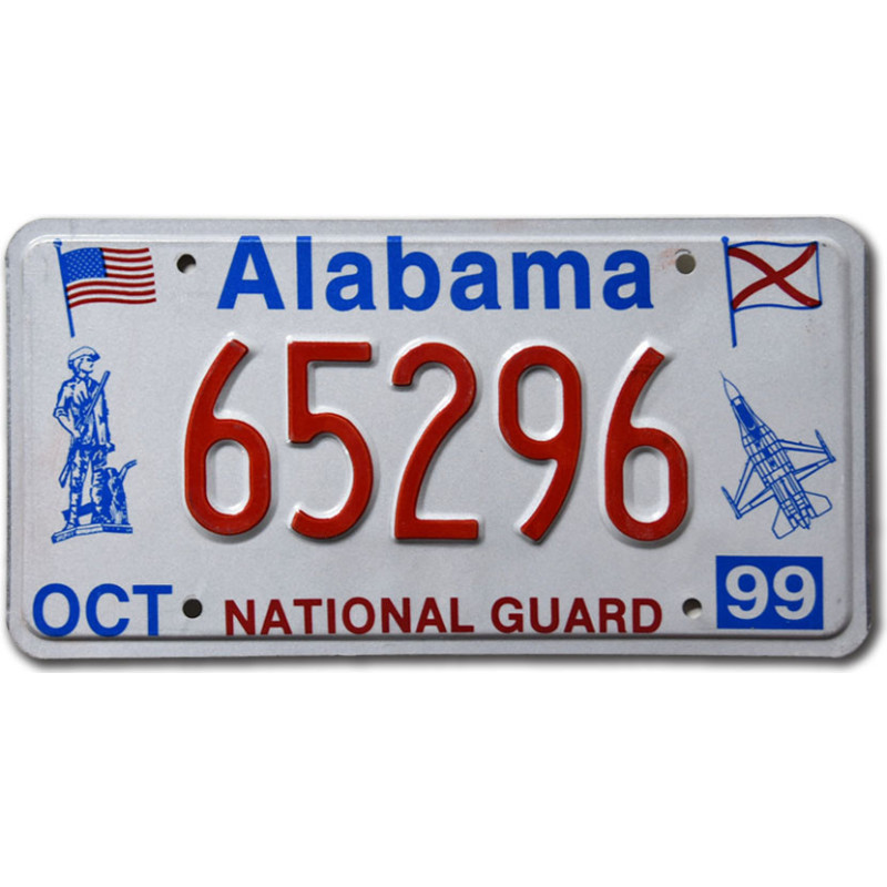 Amerikai rendszám Alabama National Guard 65296
