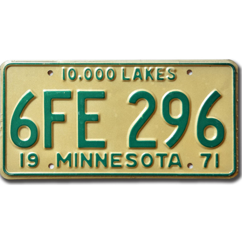 Amerikai rendszám Minnesota 1971 Lakes 6FE-296