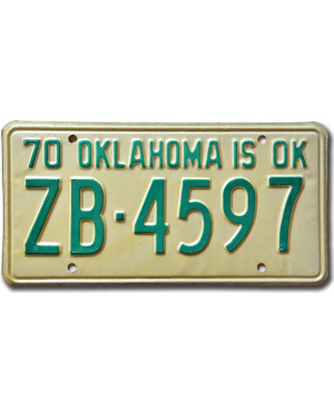 Amerikai rendszám Oklahoma is OK 1970 ZB-4597
