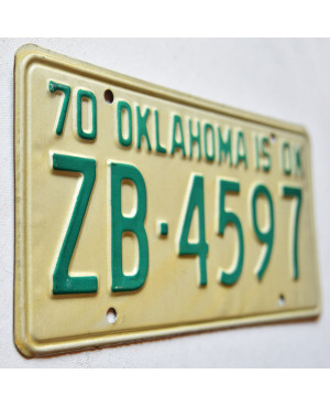Amerikai rendszám Oklahoma is OK 1970 ZB-4597