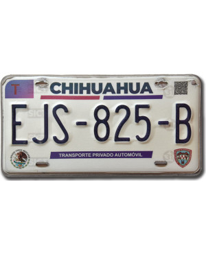 Mexikói rendszám Chihuahua EJS-825-B