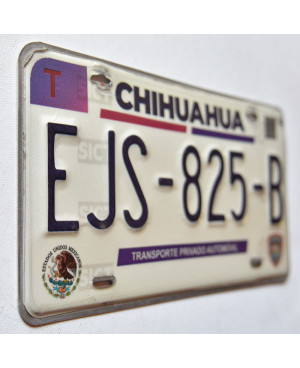 Mexikói rendszám Chihuahua EJS-825-B