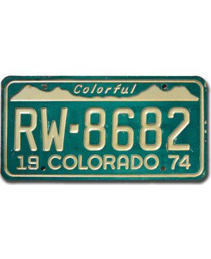 Amerikai rendszám Colorado 1974 Colorful RW-8682