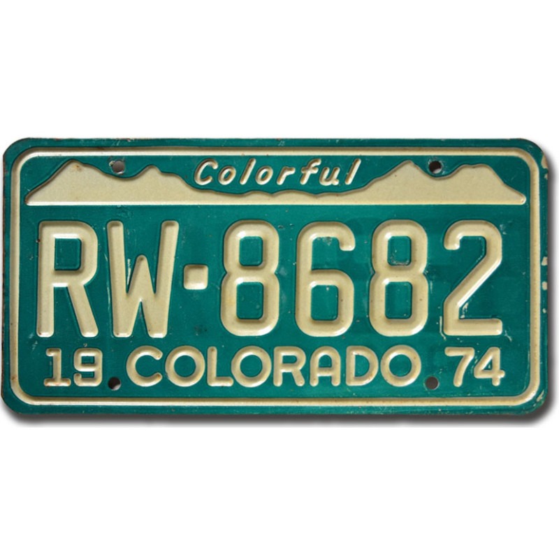 Amerikai rendszám Colorado 1974 Colorful RW-8682