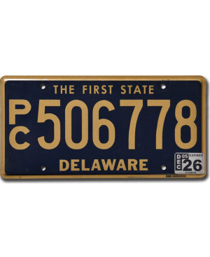 Amerikai rendszám Delaware The First State Blue PC506778