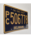 Amerikai rendszám Delaware The First State Blue PC506778