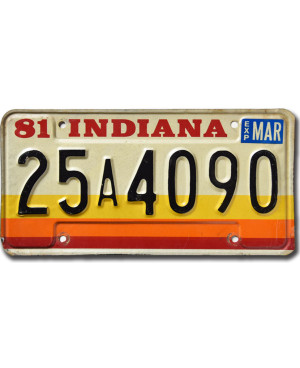 Amerikai rendszám Indiana 1981 Orange Stripes