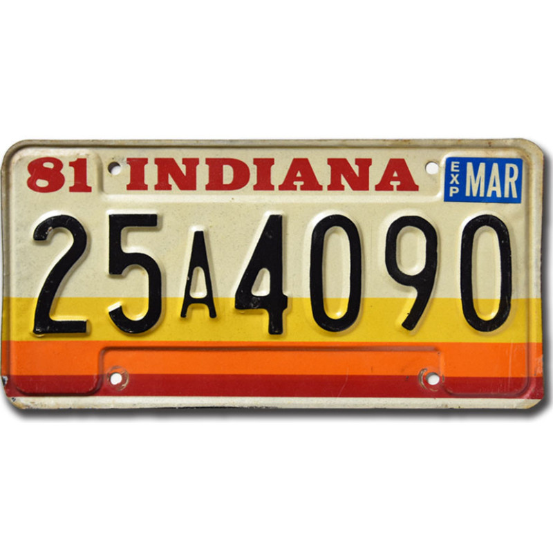 Amerikai rendszám Indiana 1981 Orange Stripes