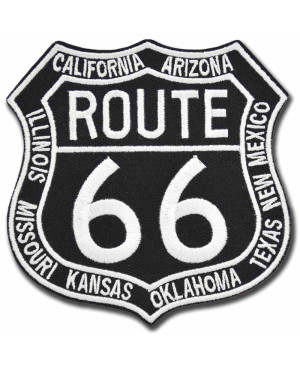 Moto nášivka Route 66 black 8cm x 7,5cm