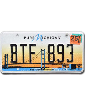 Amerikai rendszám Michigan Mackinac Bridge BTF 893