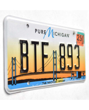 Amerikai rendszám Michigan Mackinac Bridge BTF 893