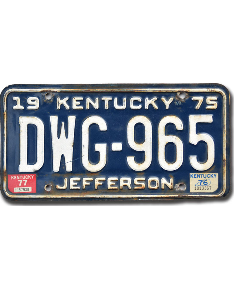 Amerikai rendszám Kentucky 1975 Jefferson DWG-965