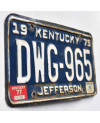 Amerikai rendszám Kentucky 1975 Jefferson DWG-965