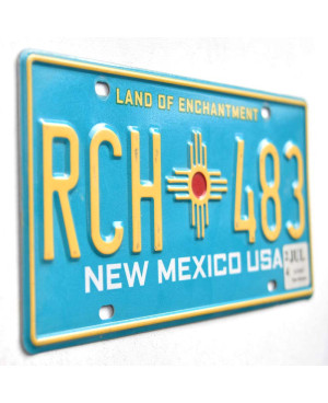 Amerikai rendszám New Mexico Enchantment Blue RCH 483