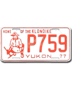 Kanadai rendszám Yukon 1977 Home Of The Klondike P759