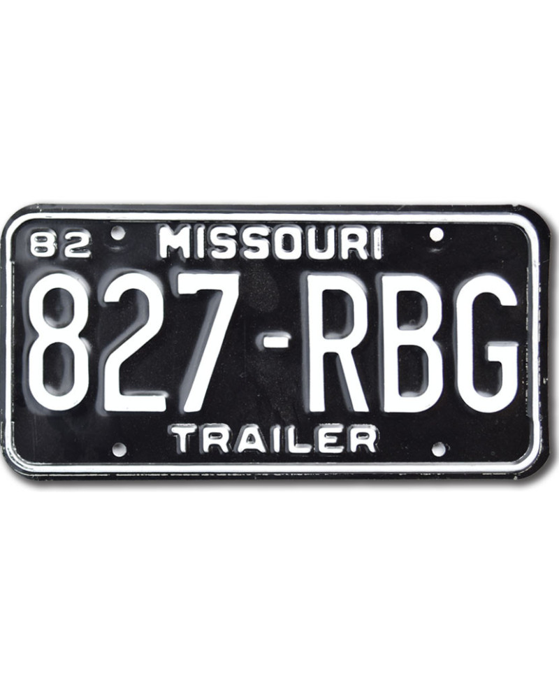 Amerikai rendszám Missouri1982 Trailer 827-RBG