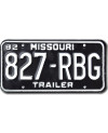 Amerikai rendszám Missouri1982 Trailer 827-RBG