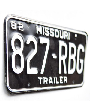 Amerikai rendszám Missouri1982 Trailer 827-RBG