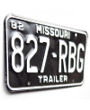 Amerikai rendszám Missouri1982 Trailer 827-RBG